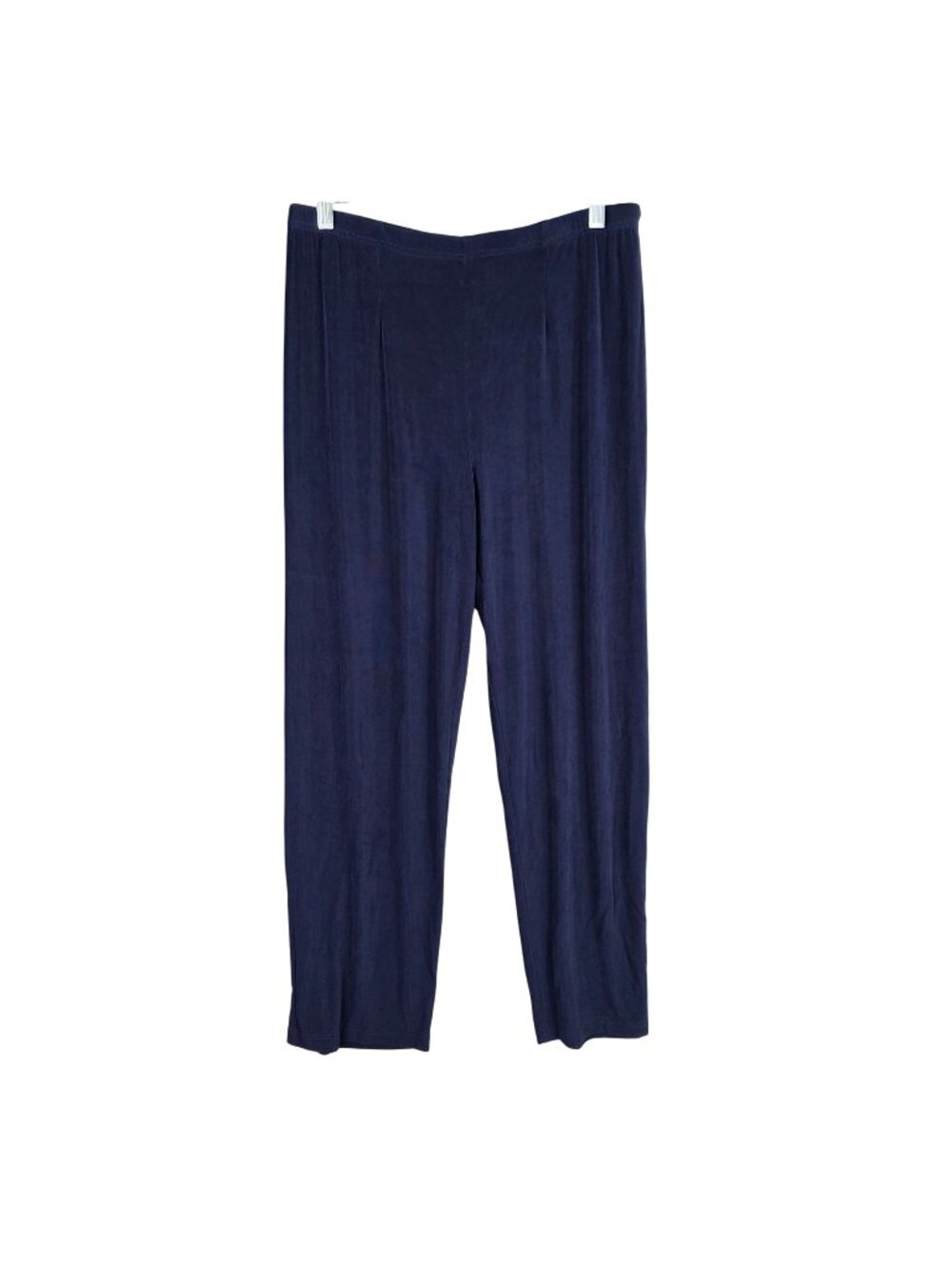 Womens Coldwater Creek Navy Blue Stretch Slinky Pants Acetate Blend Size L